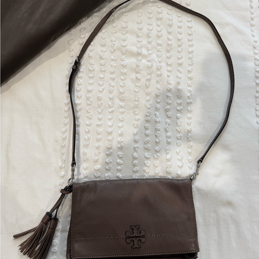 Tory Burch Chocolate Leather Crossbody Bag